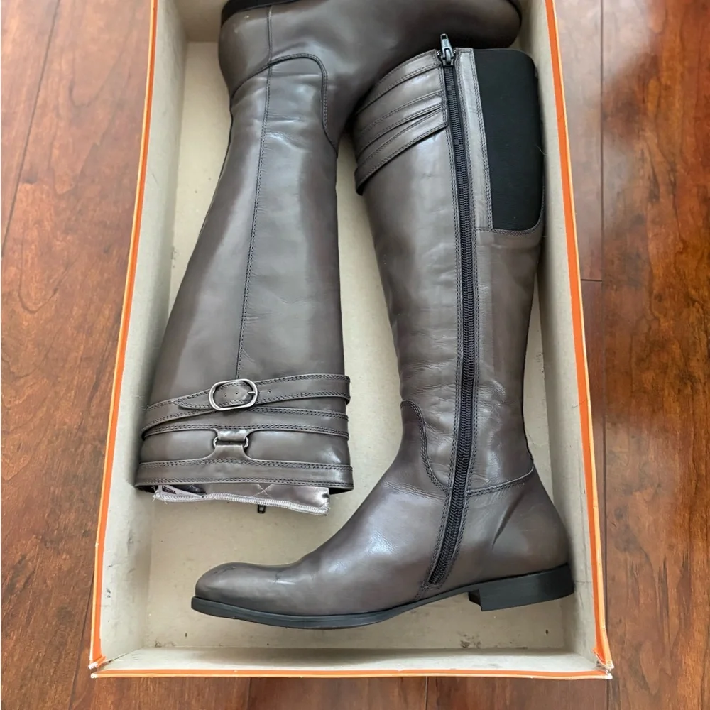 Attilio Giusti Leombruni Gray Over the Knee Boots Size 37